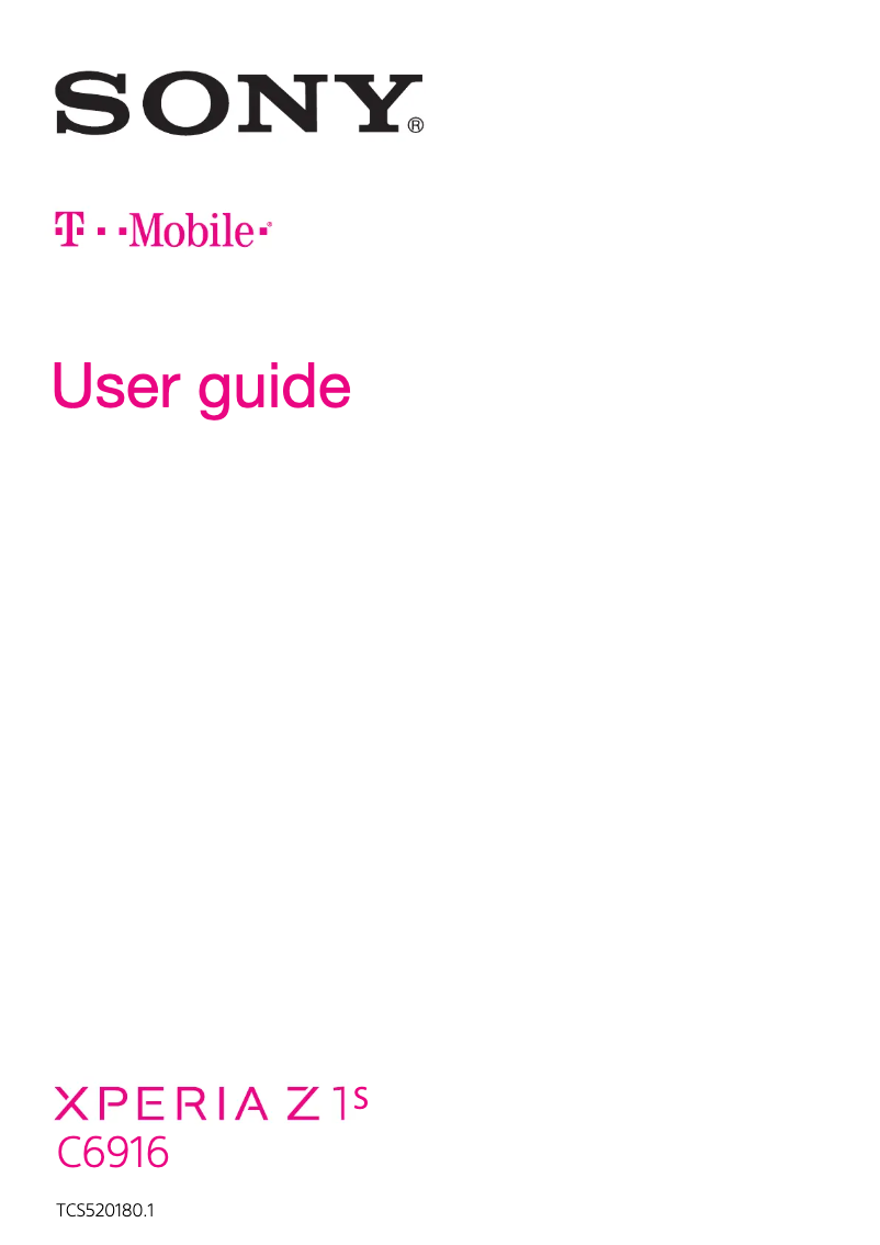 Page 1 de la notice Manuel utilisateur Sony Xperia Z1s