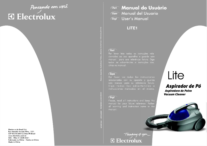 Página 1 del manual Manual de usuario Electrolux Lite LITE1