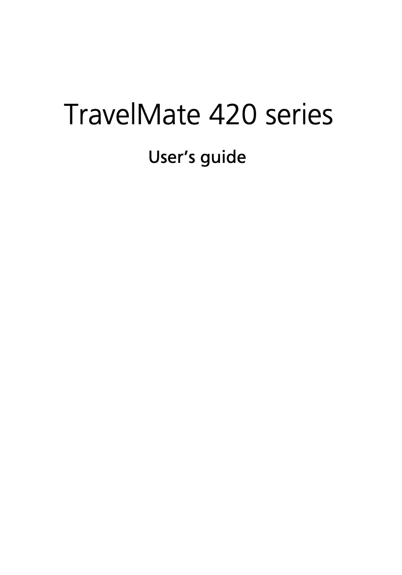 Page 1 de la notice Manuel utilisateur Acer TravelMate 420