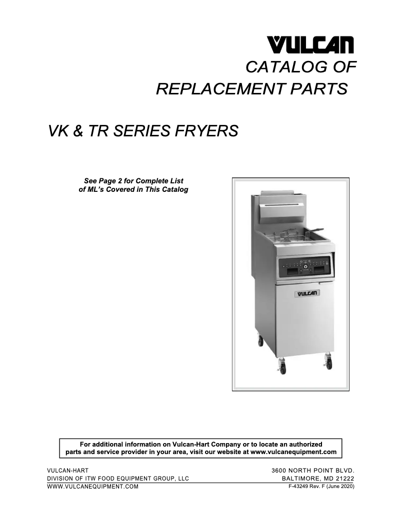 Page 1 de la notice Catalogue Vulcan TR65