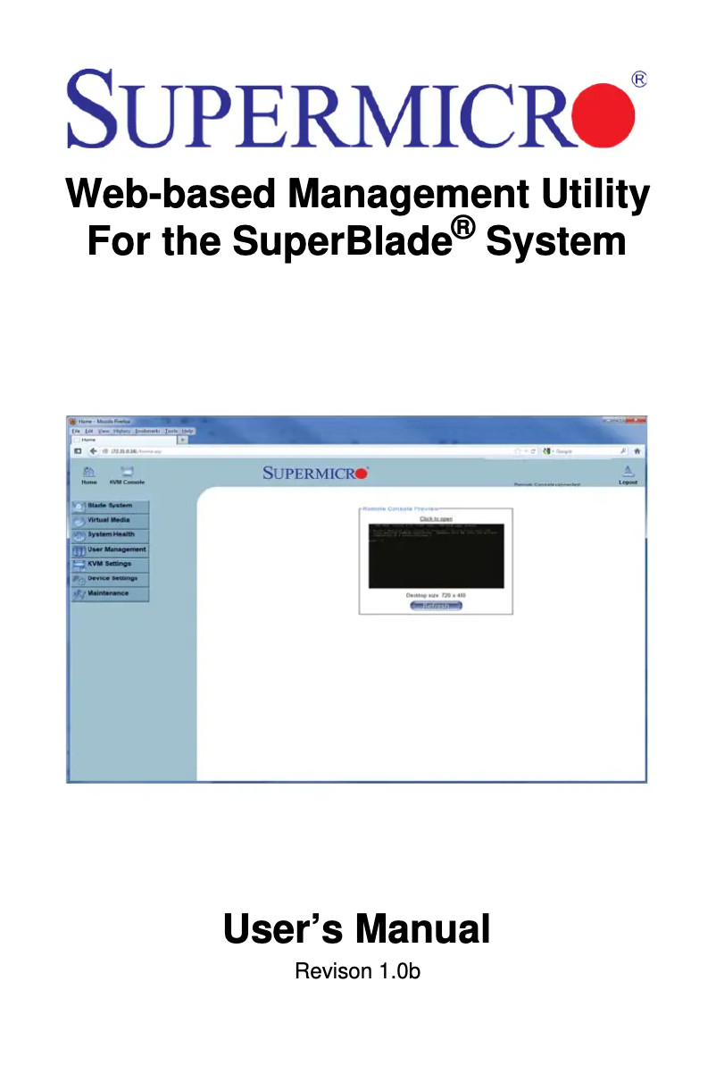 Page 1 de la notice Manuel utilisateur Supermicro SuperBlade