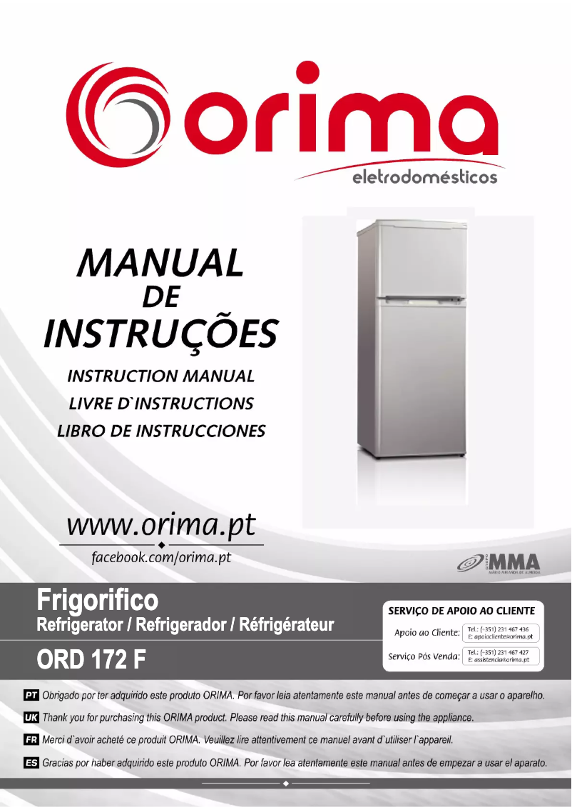 Page 1 de la notice Manuel utilisateur Orima ORD 172 F