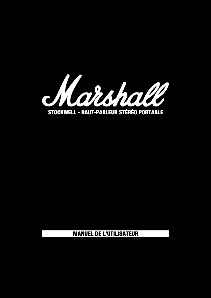 Page 1 de la notice Manuel utilisateur Marshall Stockwell