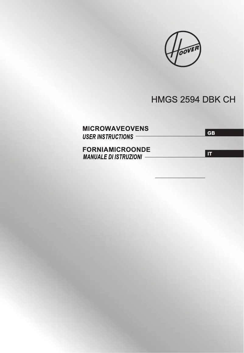 Image de la première page du manuel de l'appareil HMGS2594DBK