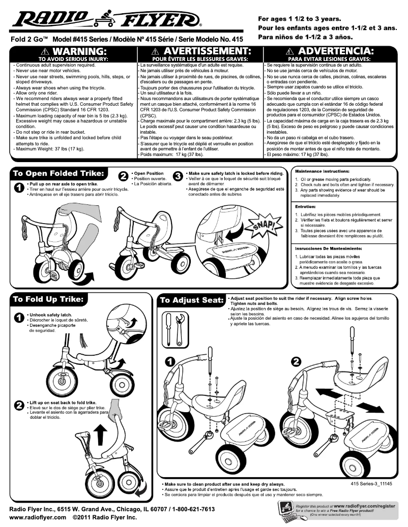 Image de la première page du manuel de l'appareil Fold 2 Go 415