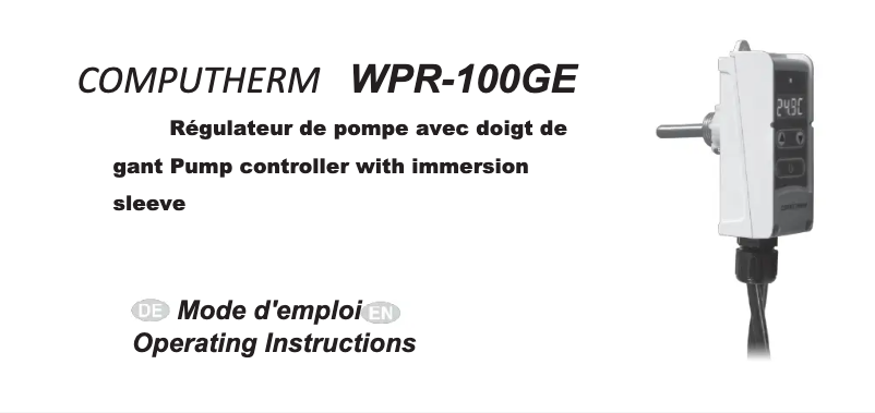 Image de la première page du manuel de l'appareil WPR-100GE