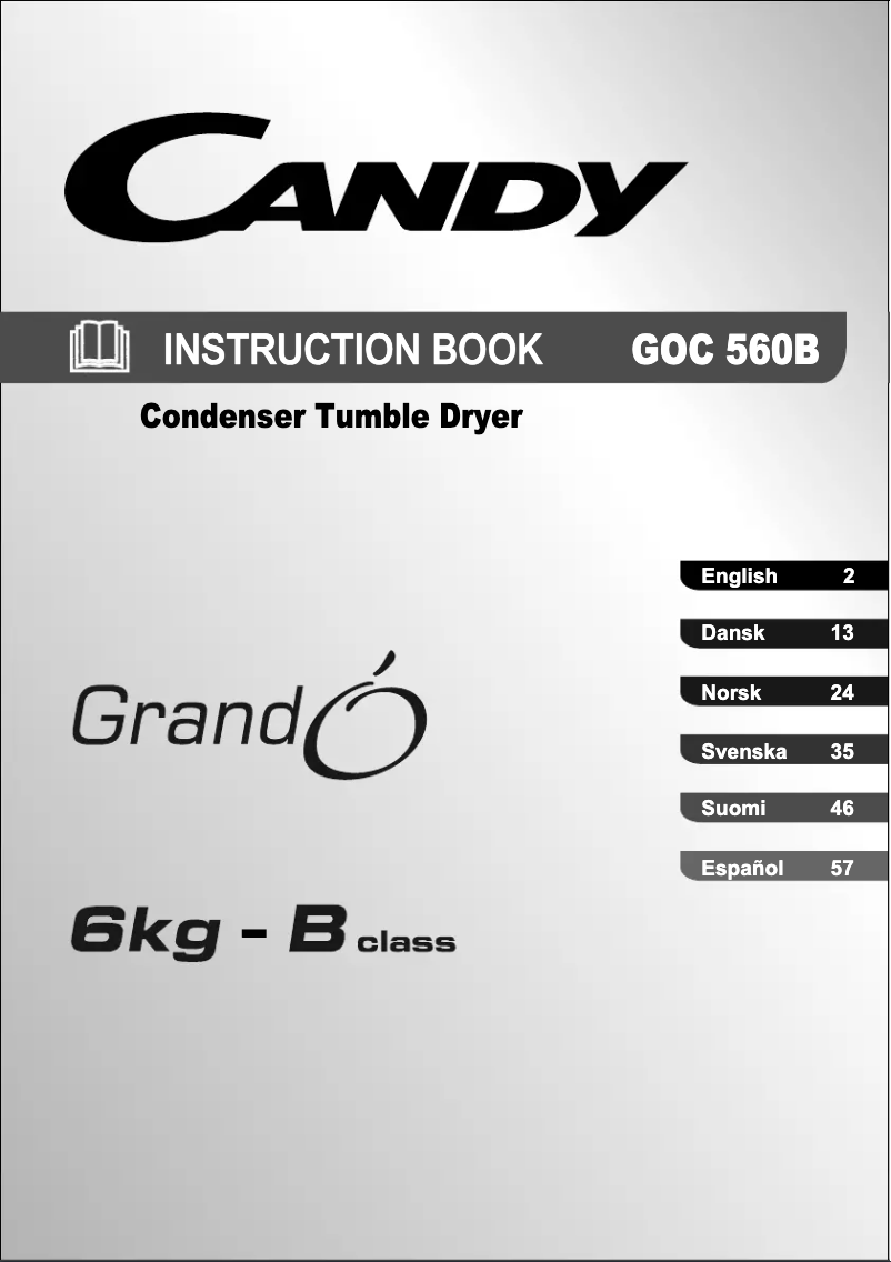 Image de la première page du manuel de l'appareil GOC 560B-UK