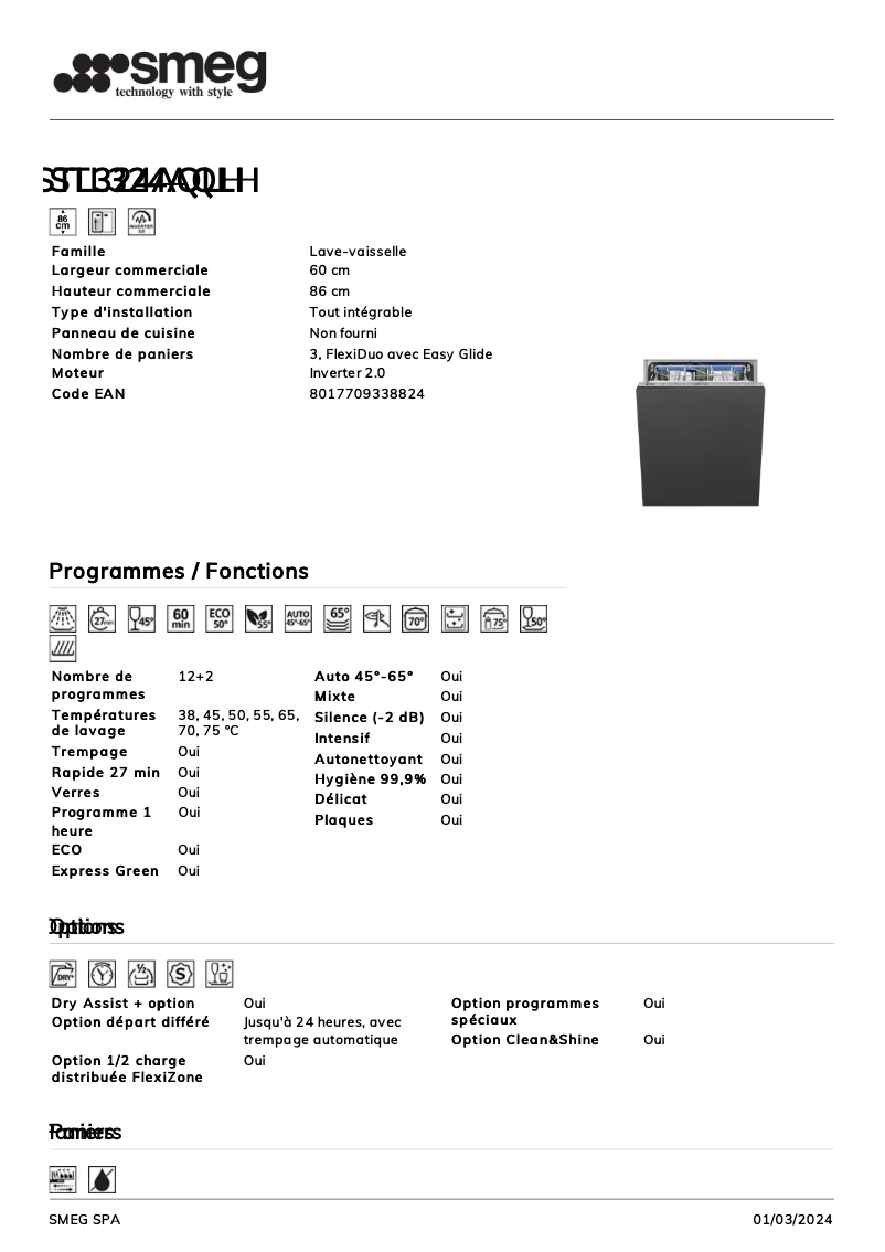 Image de la première page du manuel de l'appareil STL324AQLH