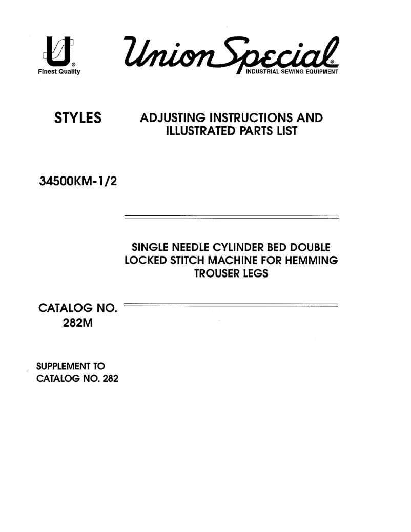 Page 1 de la notice Manuel utilisateur Union Special 34500KM