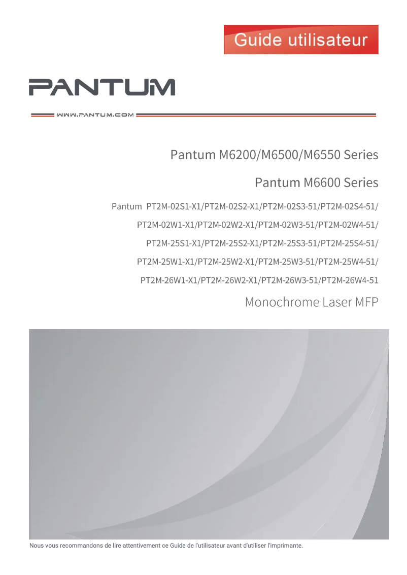Page n°1 - Manuel utilisateur Pantum M6500N