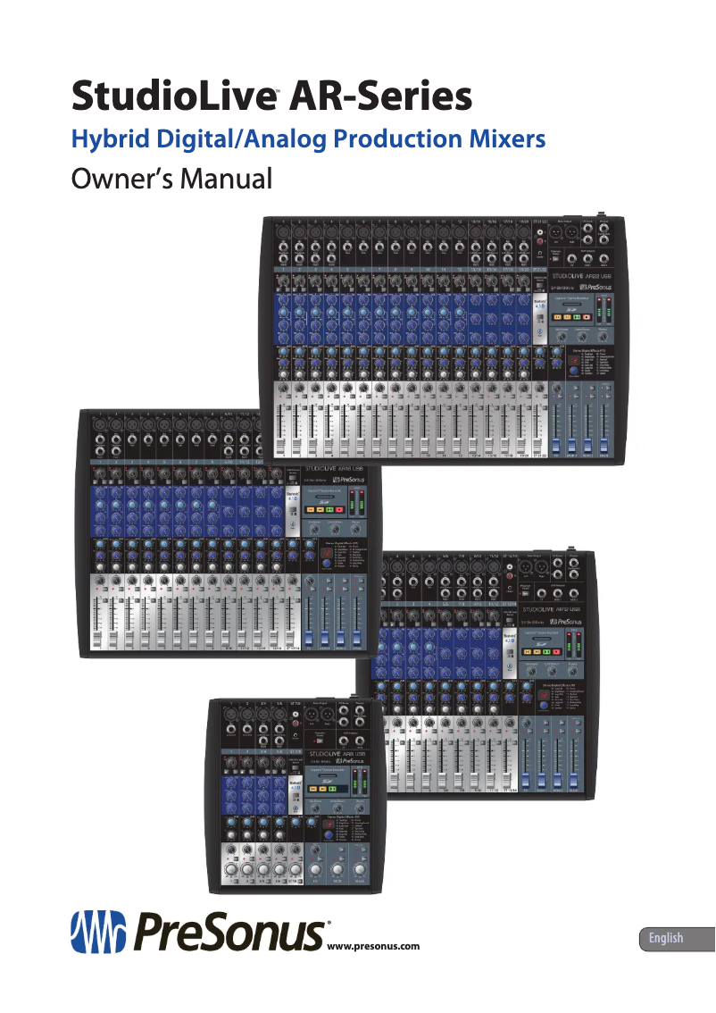 Page n°1 - Manuel utilisateur PreSonus StudioLive AR8 USB