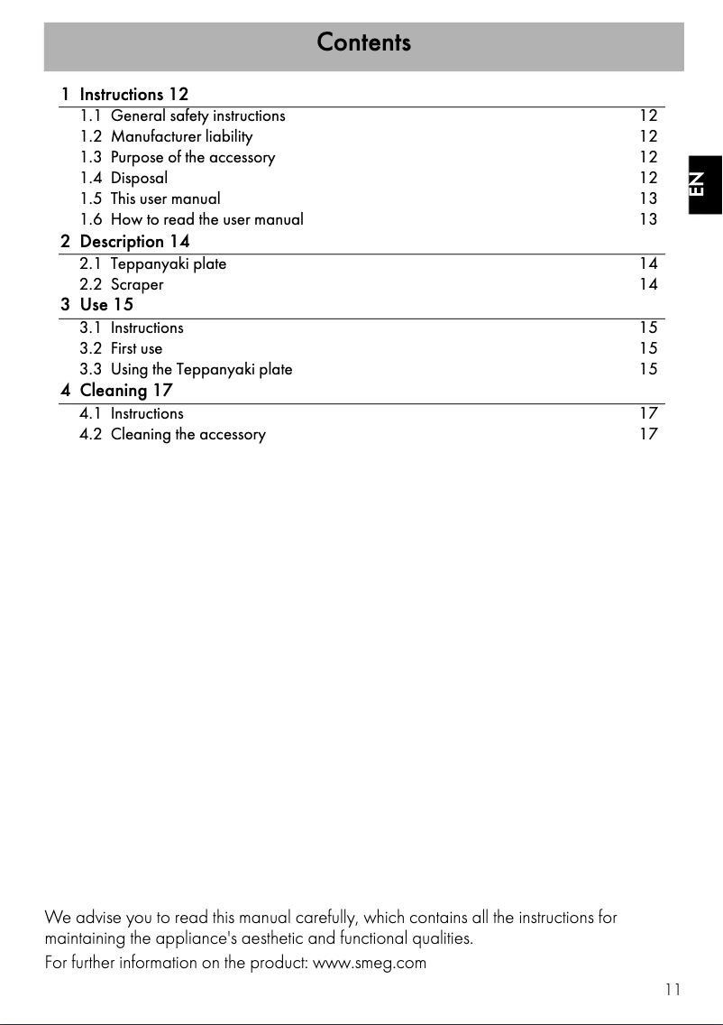 Page 1 de la notice Brochure Smeg TPKCPF9