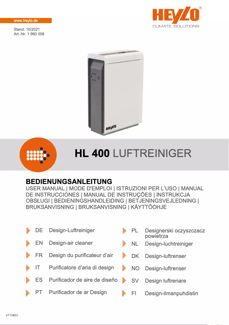 Page n°1 - Manuel utilisateur Heylo HL 400