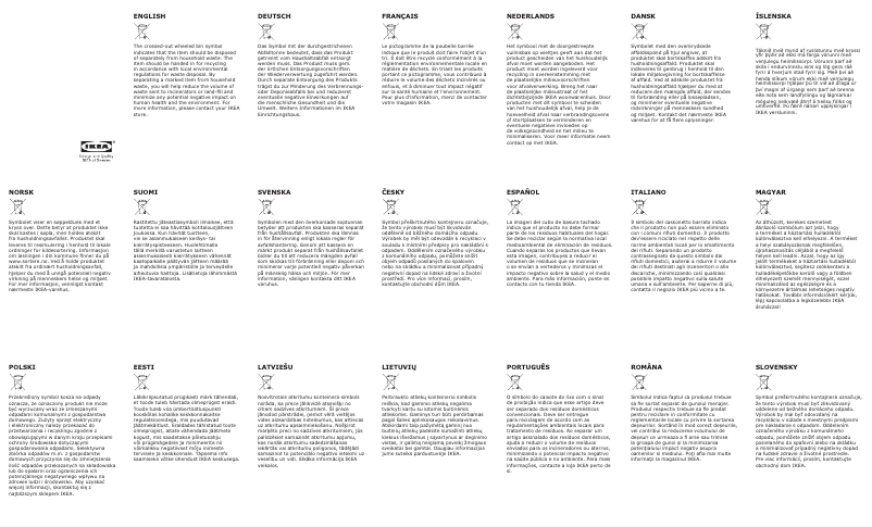 Page 1 de la notice Mode d'emploi Ikea NORRFLY