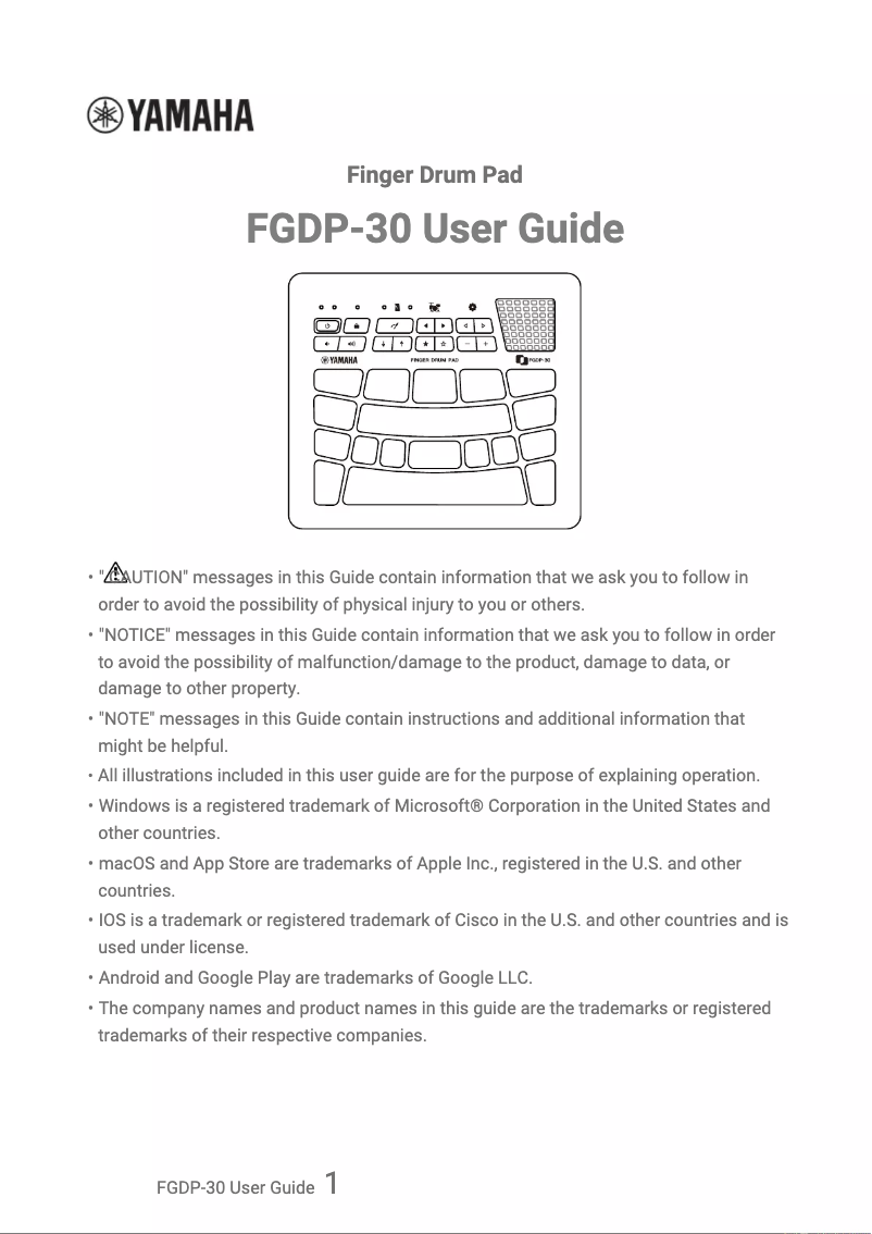 Image de la première page du manuel de l'appareil FGDP-30