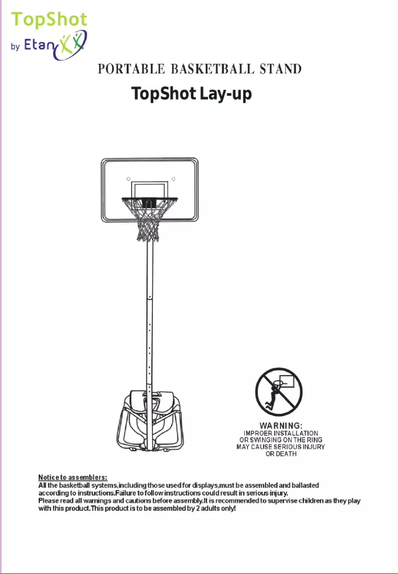 Page 1 de la notice Manuel utilisateur Etan TopShot Lay-Up
