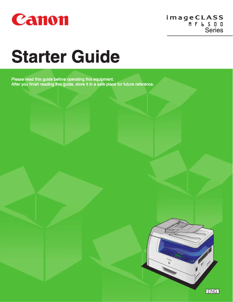 Page n°1 - Guide de démarrage rapide Canon imageCLASS MF6560