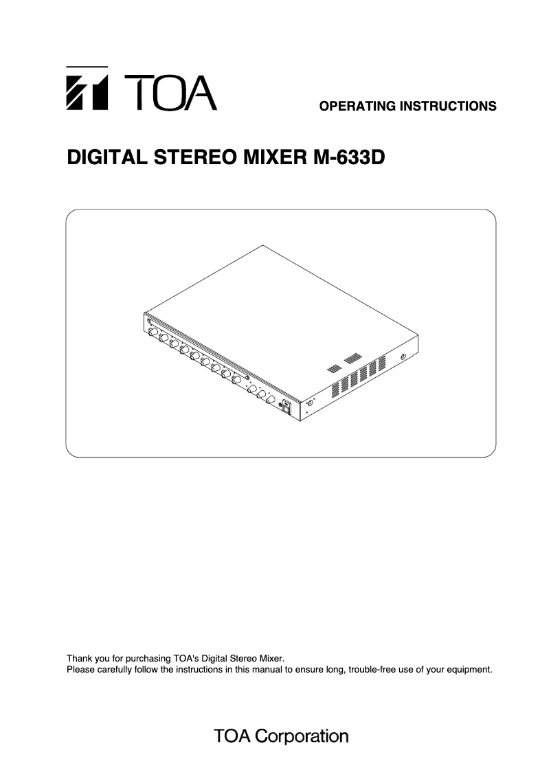 Page 1 de la notice Manuel utilisateur TOA M-633D