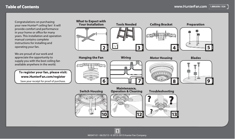 Página 1 del manual Manual de usuario Hunter 53069