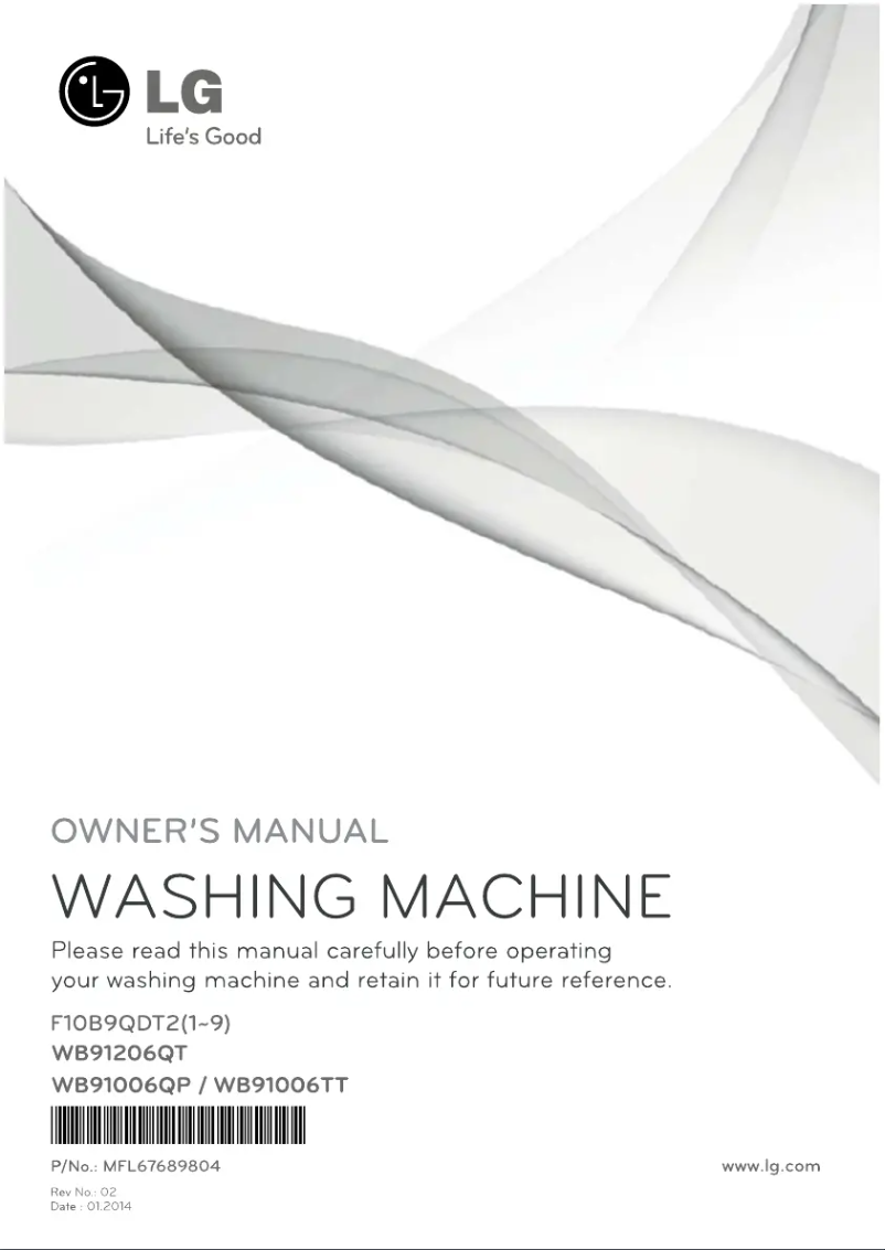 Page 1 de la notice Manuel utilisateur LG WB91206QT