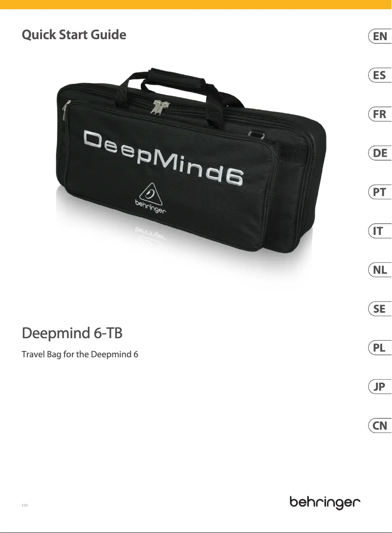 Page 1 de la notice Guide de démarrage rapide Behringer DeepMind 6-TB