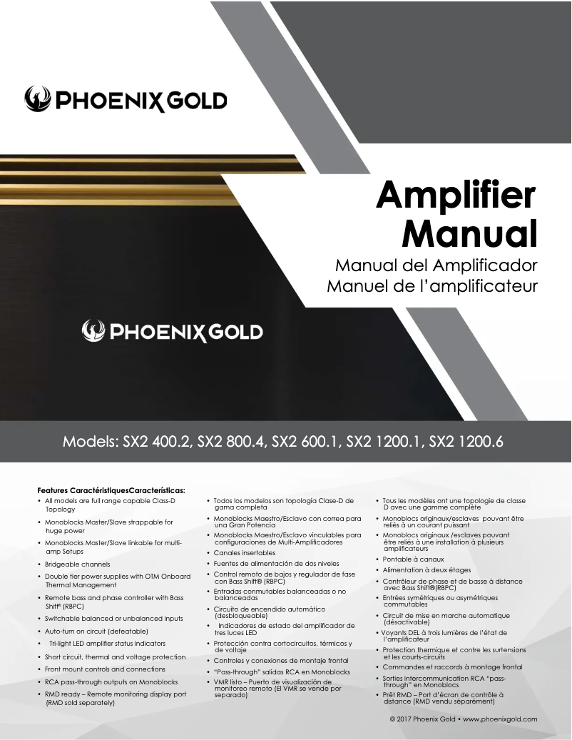 Page n°1 - Manuel utilisateur Phoenix Gold SX2 1200.1