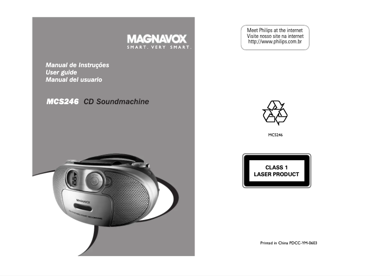 Image de la première page du manuel de l'appareil Magnavox MCS246