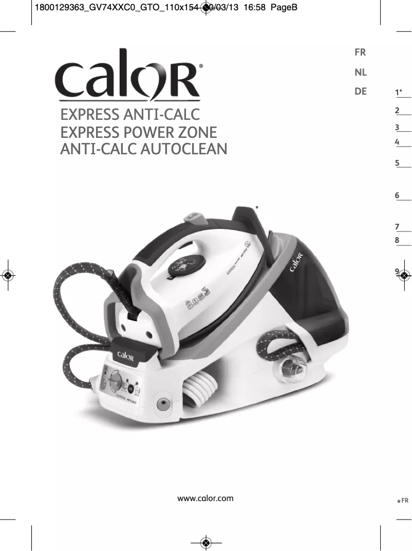 Page n°1 - Manuel utilisateur Calor Express Anti-Calc GV7466C0