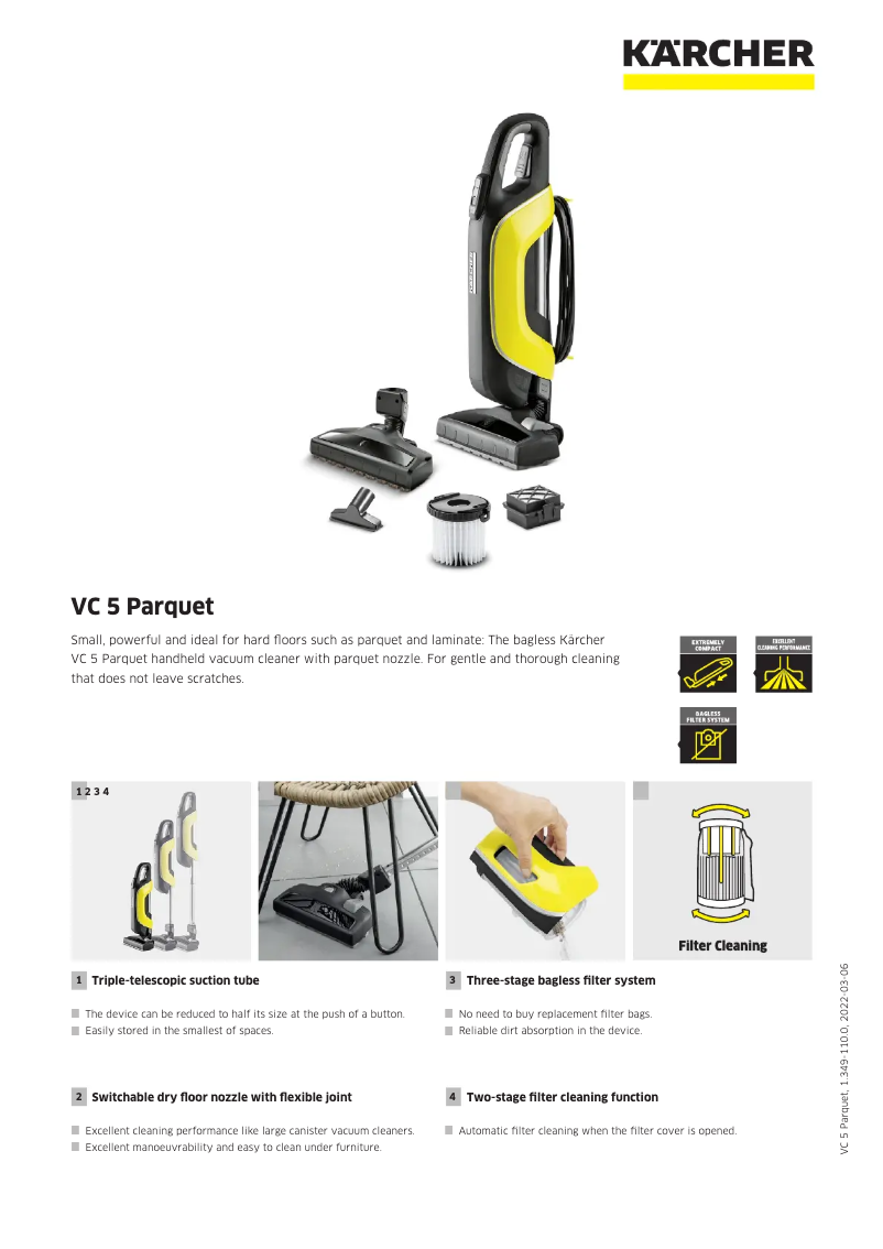 Image de la première page du manuel de l'appareil VC 5 Parquet