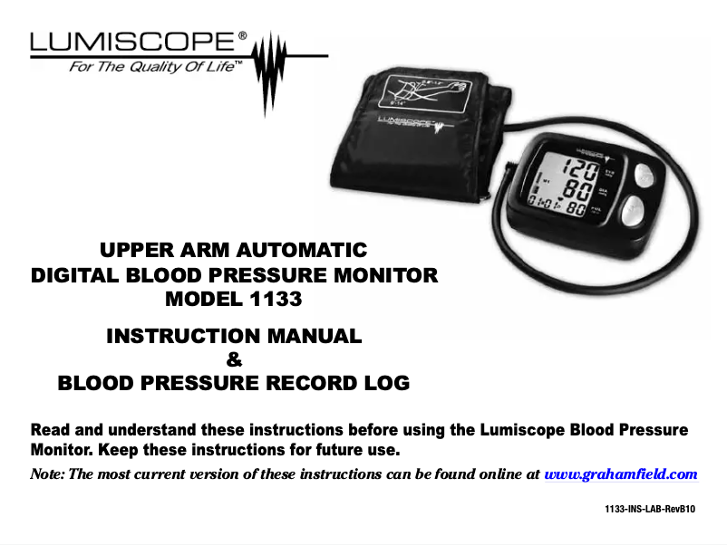 Image de la première page du manuel de l'appareil 1133