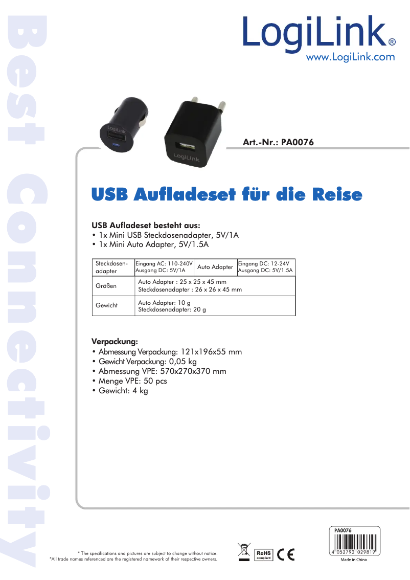 Image de la première page du manuel de l'appareil PA0076