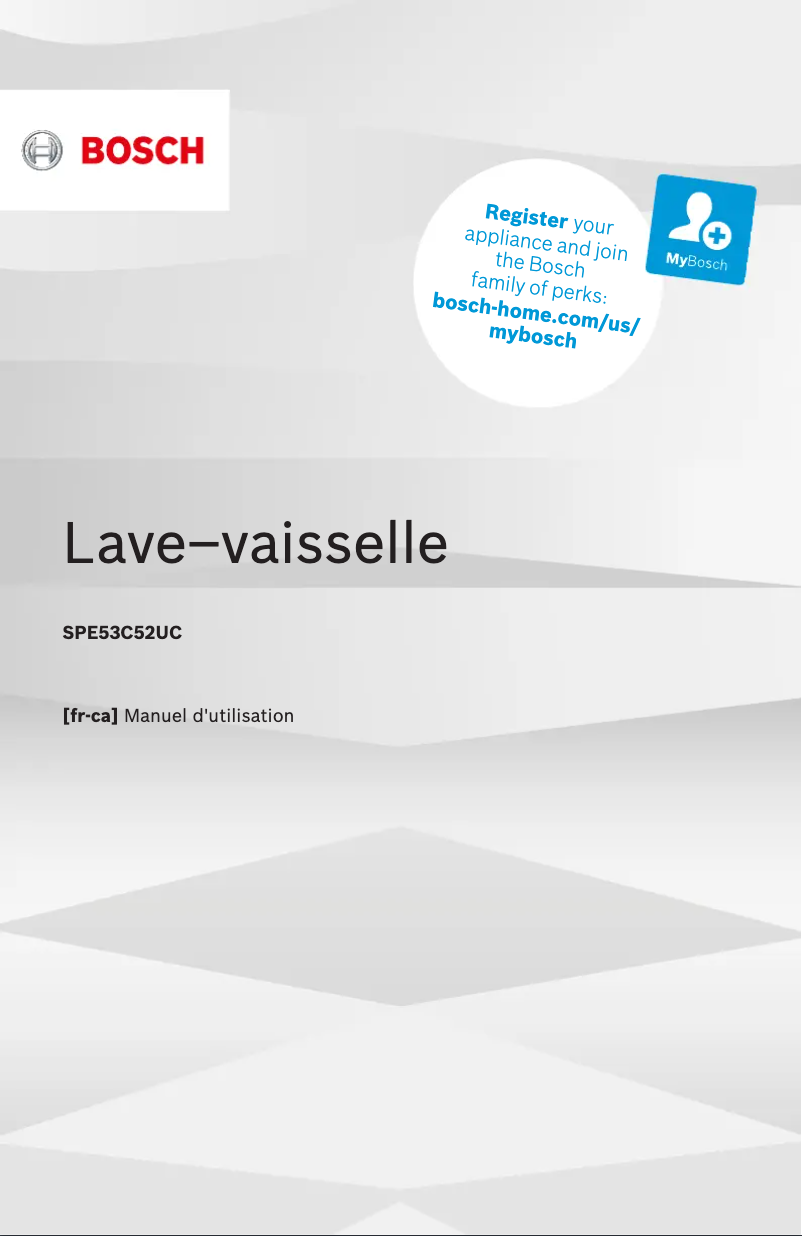 Página 1 del manual Manual de usuario Bosch SPE53C52UC