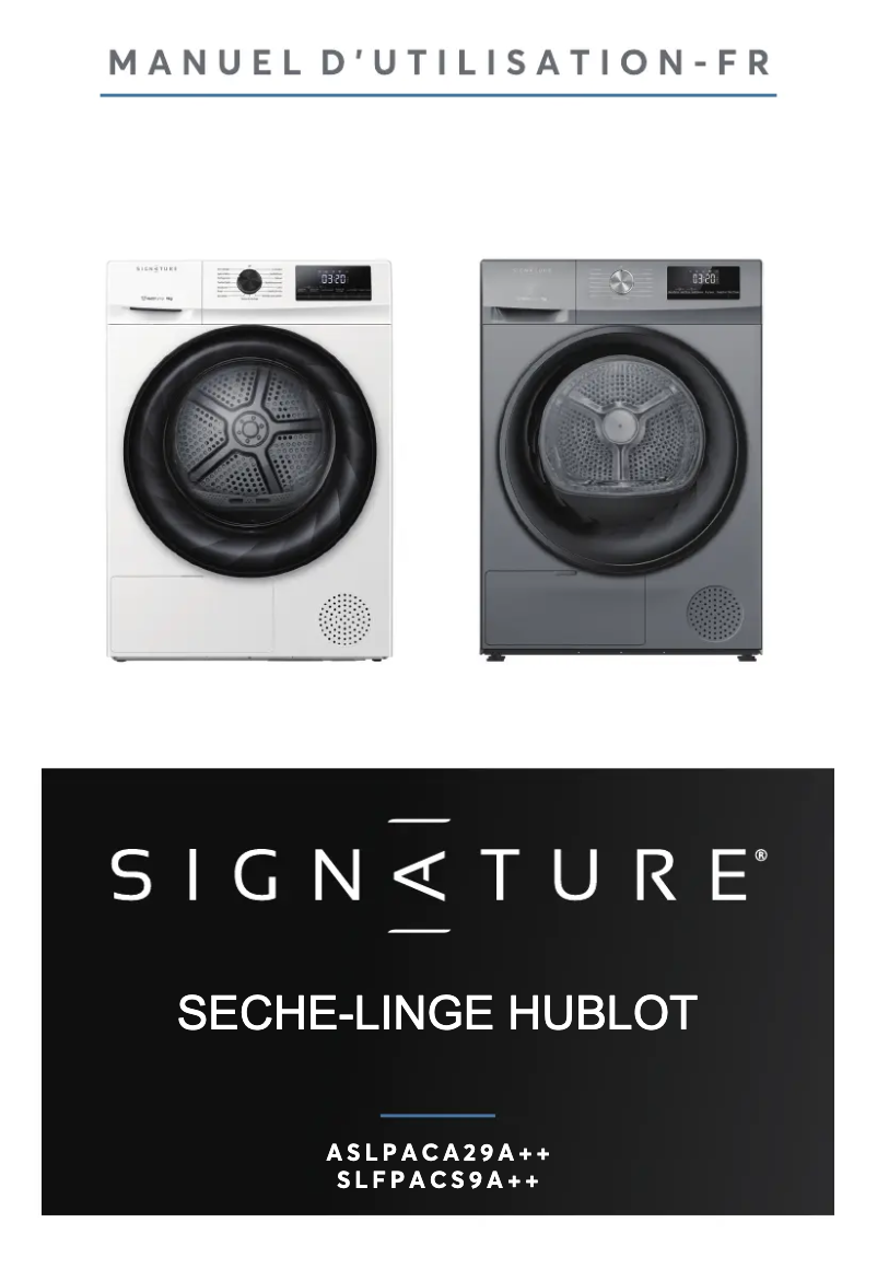 Page 1 de la notice Manuel utilisateur Signature SLFPACS9A