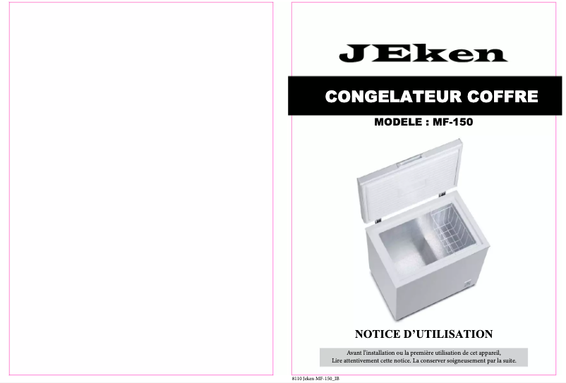 Page n°1 - Manuel utilisateur Jeken MF-150