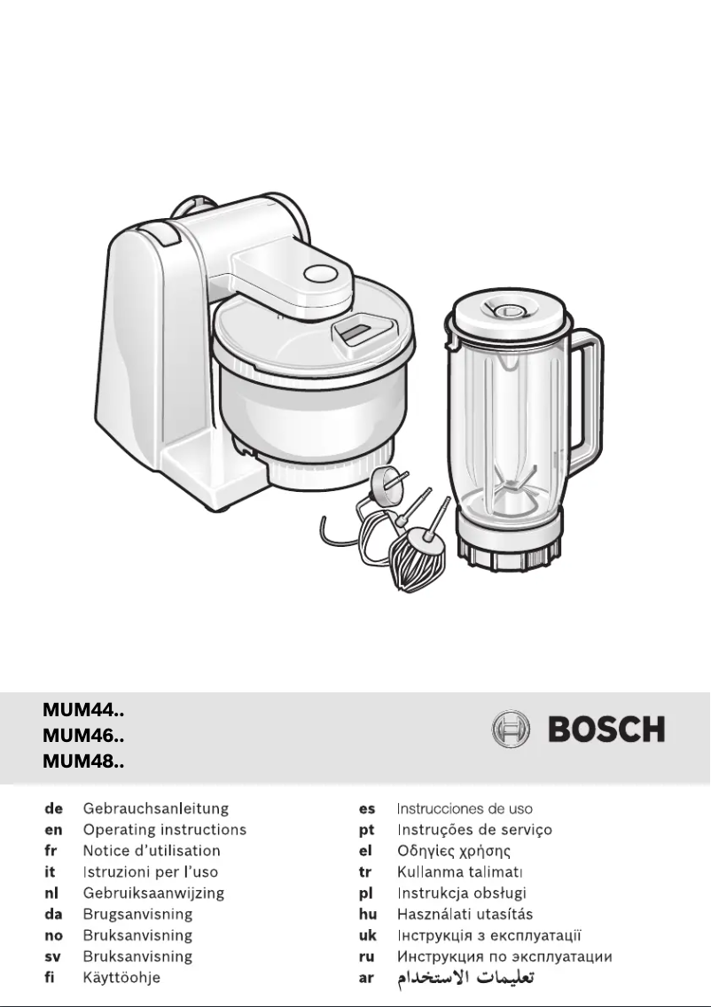 Page 1 de la notice Manuel utilisateur Bosch MUM47A1