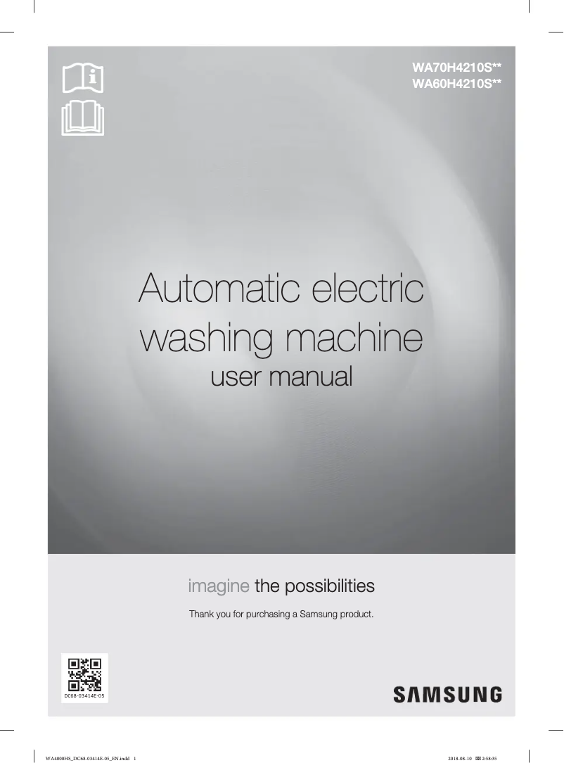 Page 1 de la notice Manuel utilisateur Samsung WA60H4210SW1