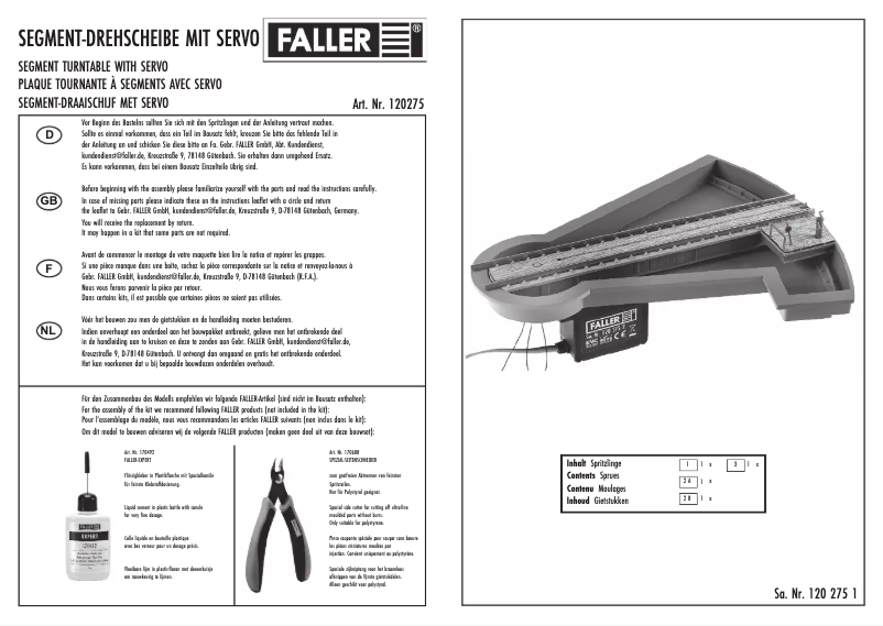 Page n°1 - Manuel utilisateur Faller 120275