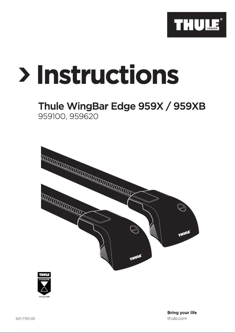 Page n°1 - Manuel utilisateur Thule WingBar Edge 9596B