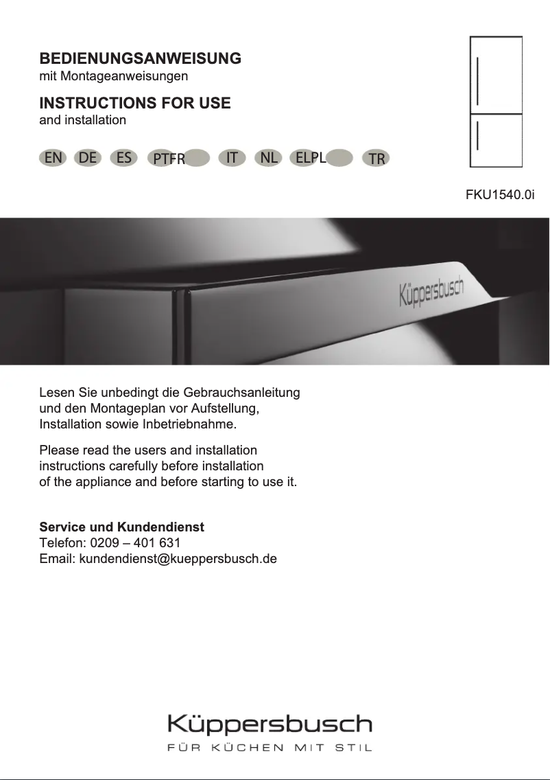 Image de la première page du manuel de l'appareil FKU1540.0i