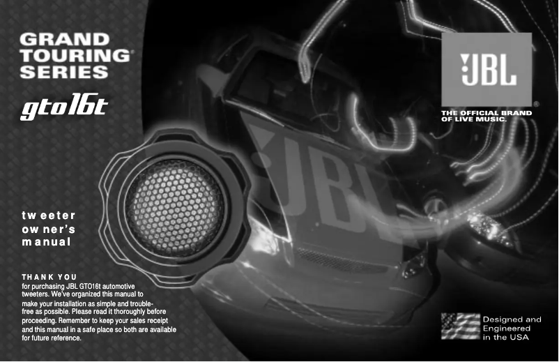 Image de la première page du manuel de l'appareil Grand Touring GTO16T