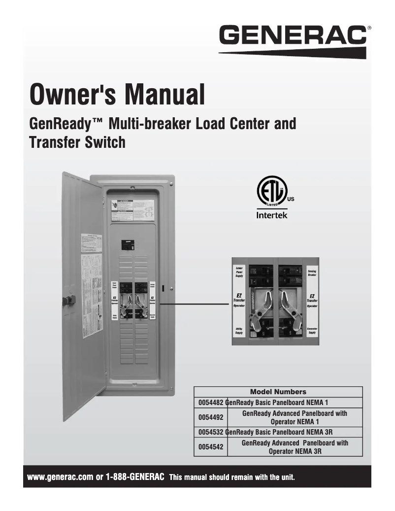 Página 1 del manual Manual de usuario Generac G0054492