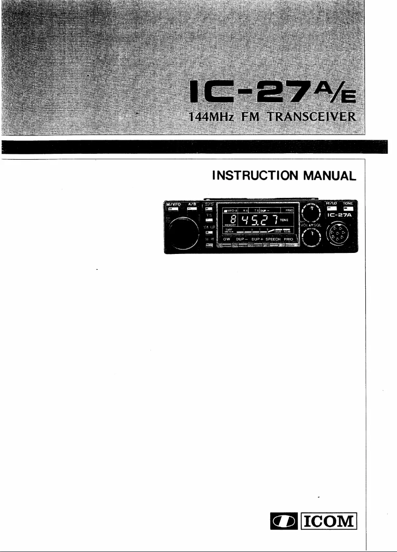 Page n°1 - Manuel utilisateur ICOM IC-27A