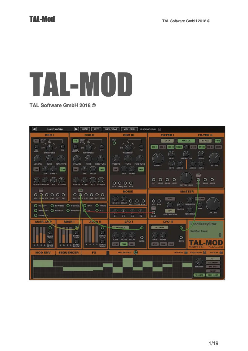 Image de la première page du manuel de l'appareil TAL-Mod