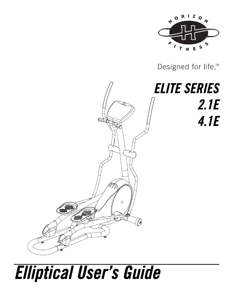 Page 1 de la notice Manuel utilisateur Horizon Fitness Elite 4.1E
