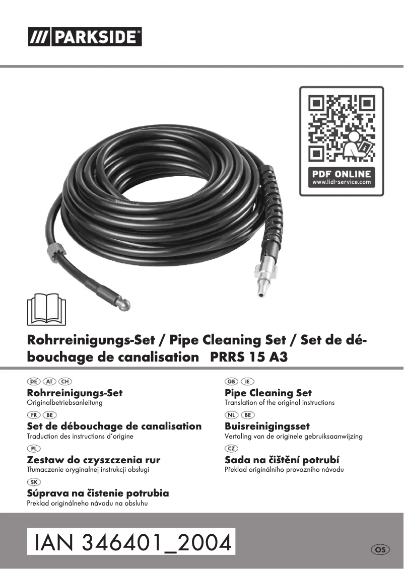 Page n°1 - Manuel utilisateur Parkside PRRS 15 A3