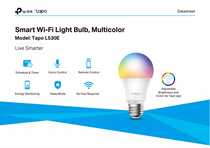 Page 1 de la notice Fiche technique TP-Link Tapo L530E