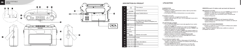 Page n°1 - Manuel utilisateur Thomson RT240