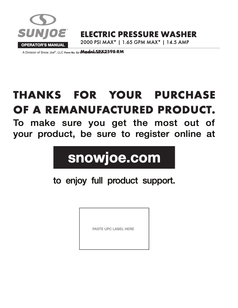 Image de la première page du manuel de l'appareil SPX2598-RM