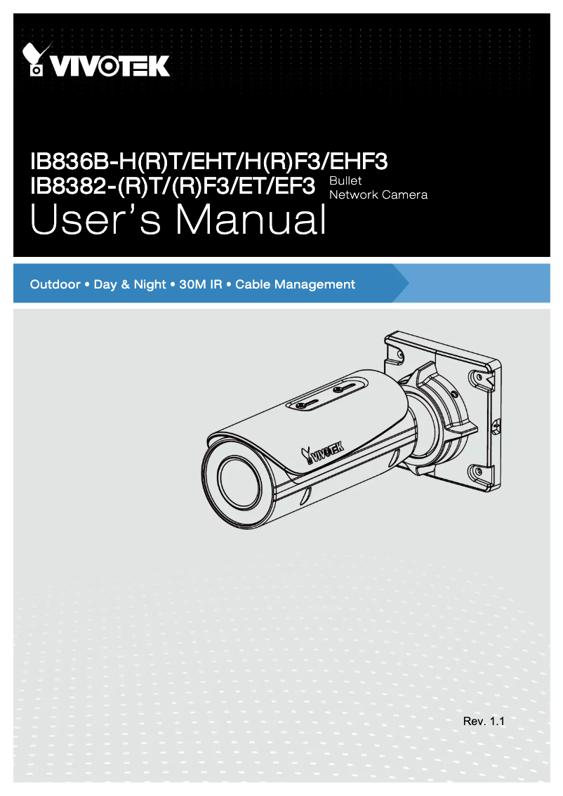 Image de la première page du manuel de l'appareil Bullet IB836B-EHF3