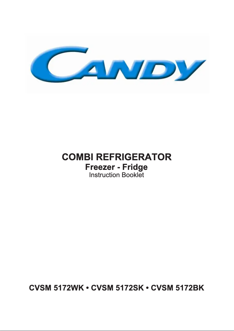 Page 1 de la notice Manuel utilisateur Candy CVSM 5172WK